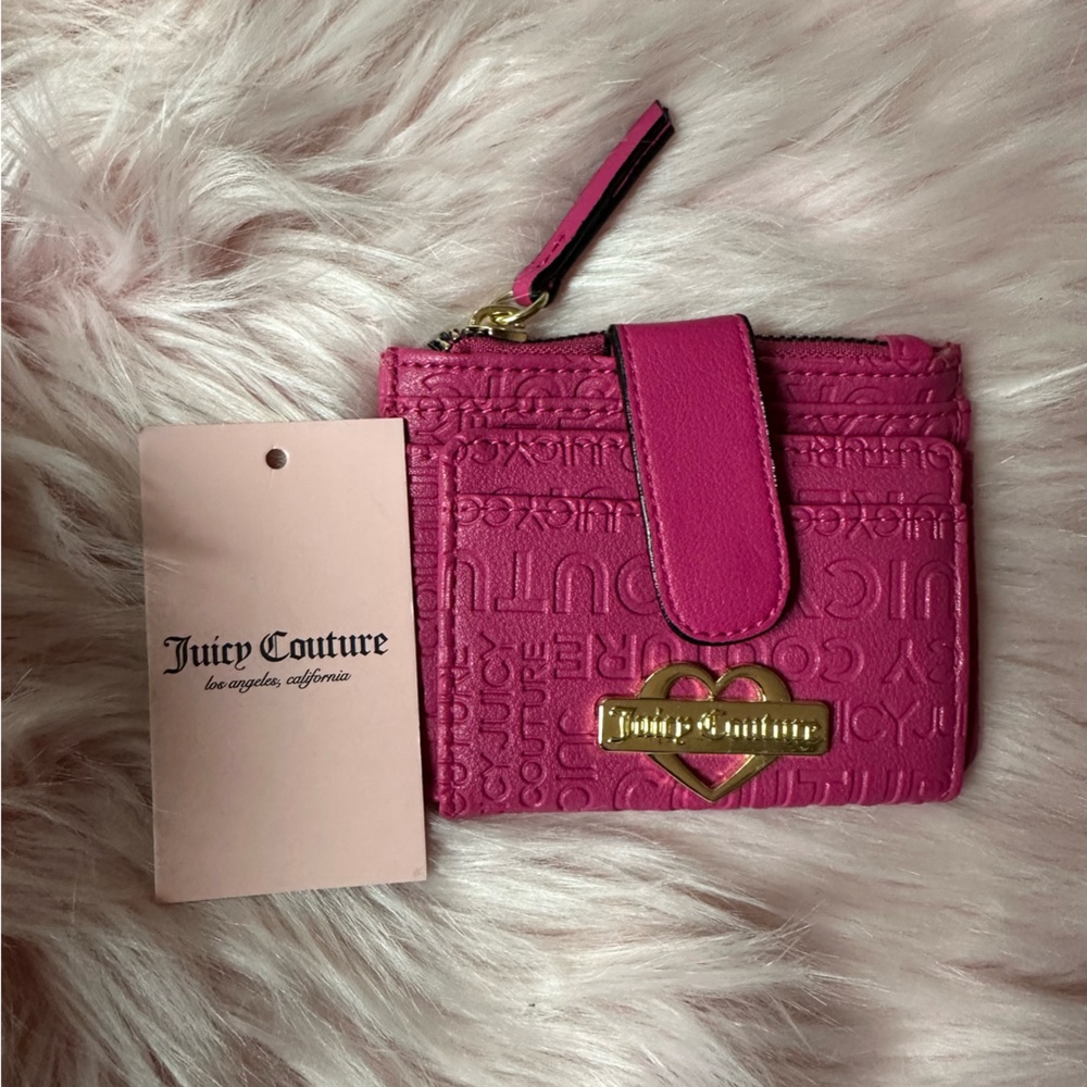 JUICY COUTURE pink Flat ID,credit card&coin Wallet MSRP was $35 New!